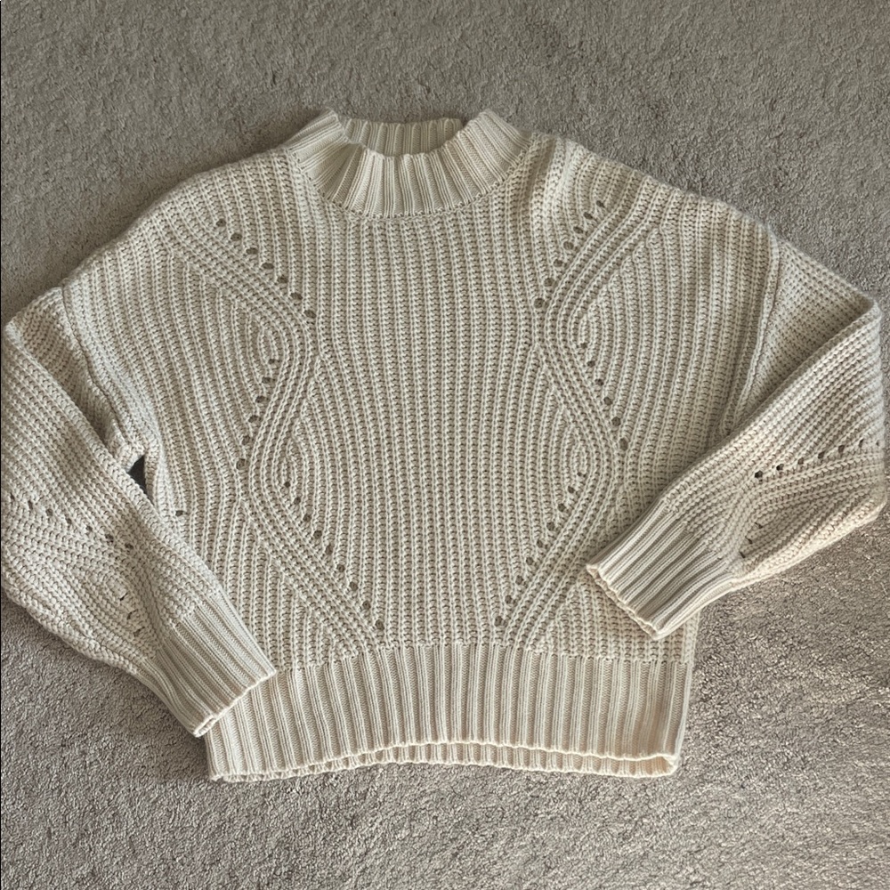 moon & madison Cream Knit Mockneck Sweater